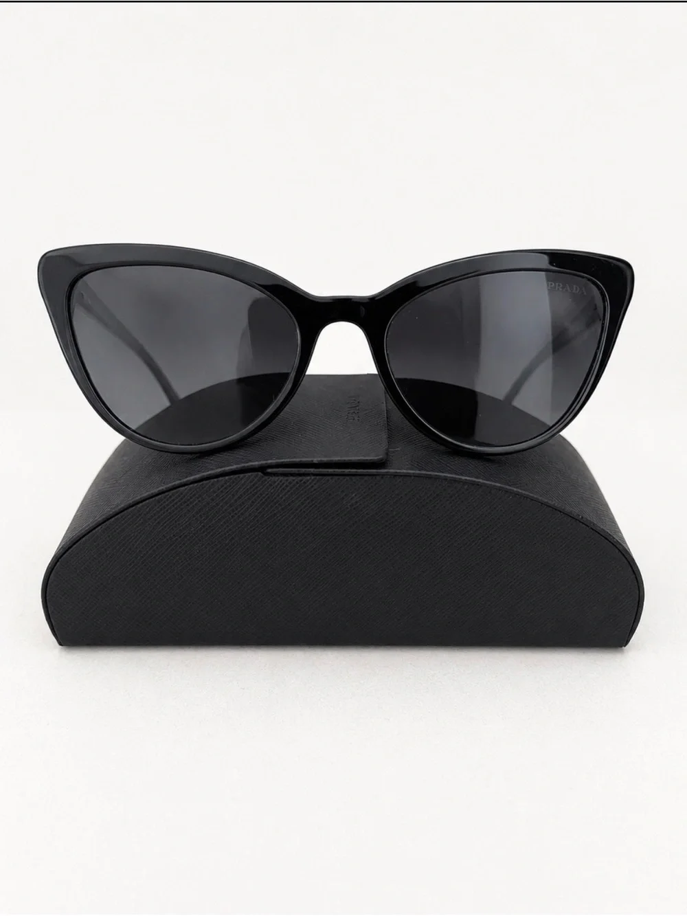 Prada Black Cat-Eye Acetate Sunglasses